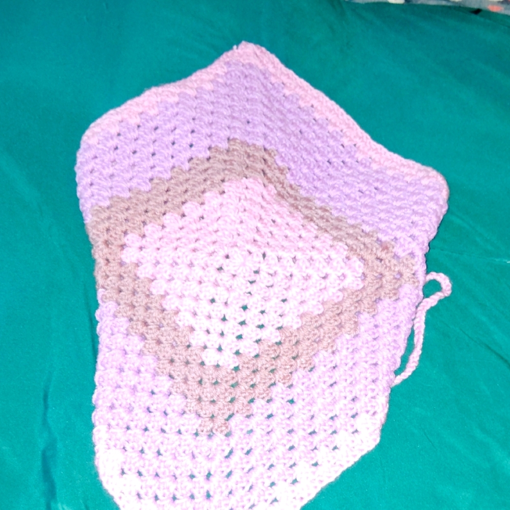 Handmade Crochet Halter Top in Lavender and Beige
